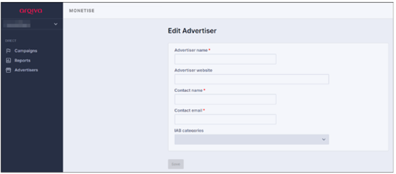 Edit advertiser